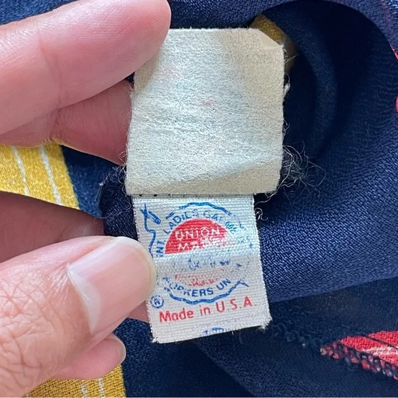 Vintage 1970s Christian Dior Paint brush strokes semi sheer button up blouse top - Picture 9 of 15